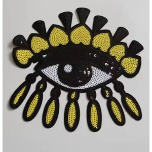 NWOT Drippy Yellow Eyeball Appliques